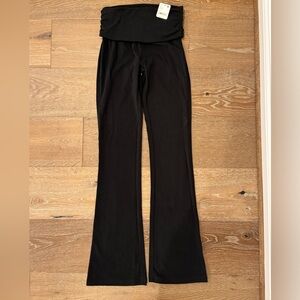 Free People Black Low Rise Foldover Flare Pants